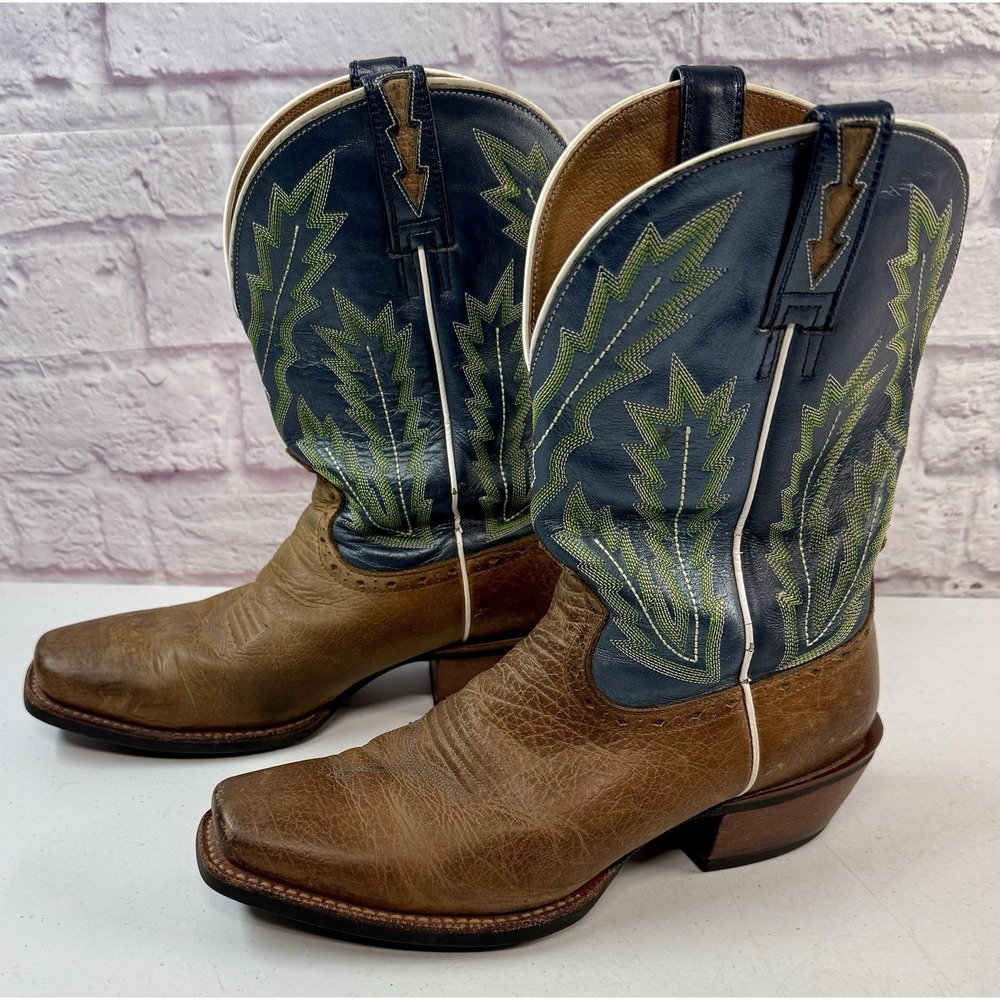 Ariat Men's Boots Adriano Moraes Style Navy Blue Green Size 10C Cowboy Boots